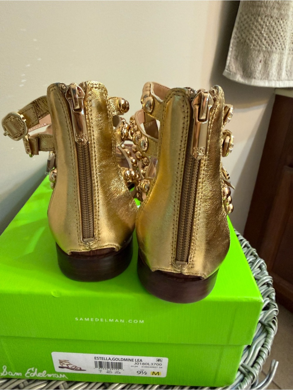Sam Edelman Gold Studded Gladiator Sandals - Picture 4 of 6